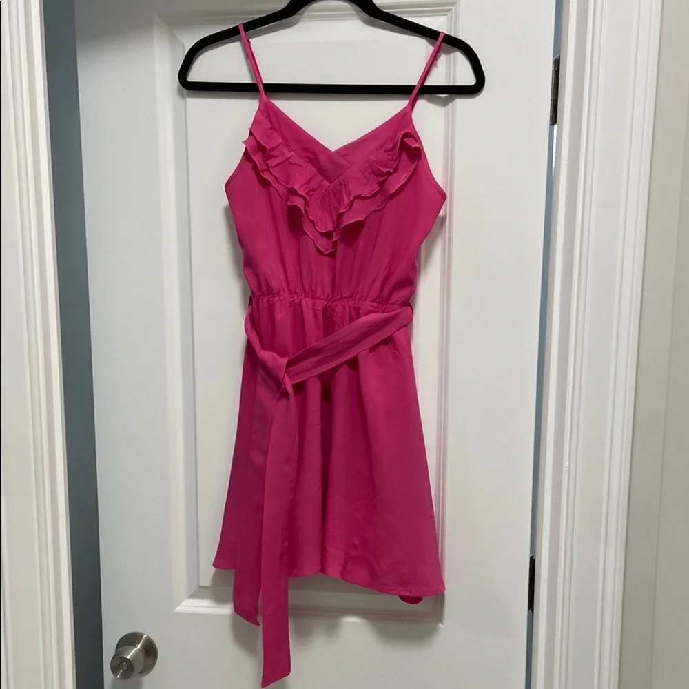Pink Ruffle Spaghetti Strap Dress - Picture 1 of 5